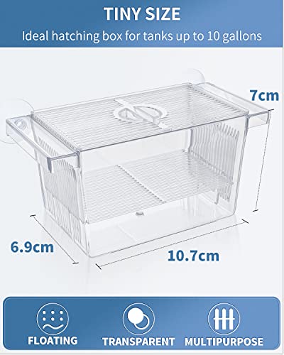 ‌Pawfly Aquarium Fischzucht Box Acryl Hatchery Inkubator Tank mit Saugnäpfen kleine Isolationsbox für Jungfische Garnelen Betta und Guppy