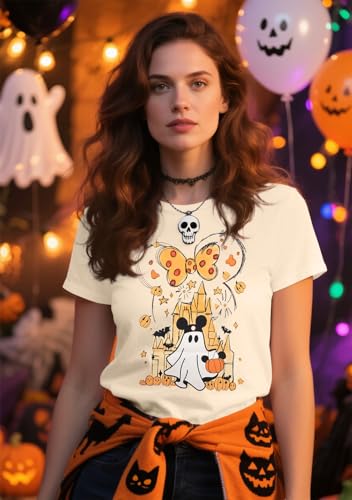 MNLYBABY Happy Halloween Shirt Women Magical Halloween Shirts Funny Spider Web Graphic Shirts Spooky Season Short Sleeve Tops3