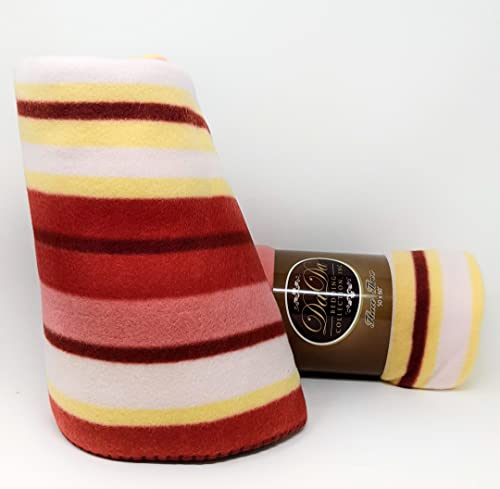 Dada Bedding Bl6116061 Striped Polar Fleece Lightweight Blanket, Throw 50X60, Red And Orange Pack Of 3 #TOP4