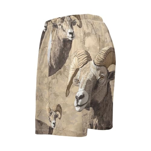 Men's Short Pajama Bottoms Sheep Bighorn Home Casual Sleep Pants2