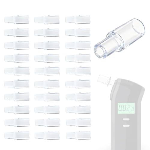 30pcs Breathalyzer Mouthpieces, Professional Test Breathalyzer Mouthpieces Compatible with BACtrack S80 & S75-80 Breath Alcohol Testers (Transparent)