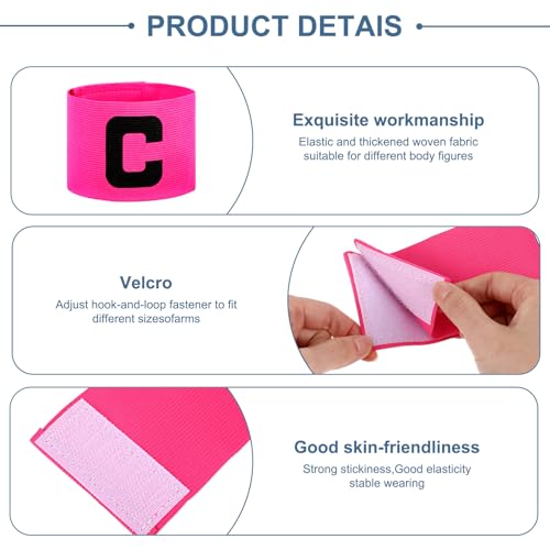 image for SynHHergyx 4PCS Pink Nylon Elastic Protective Arm Badge, Captain Arm B