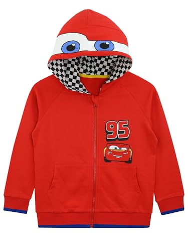 Disney Sudadera Cars Niños | Ropa Rayo Mcqueen | Sudadera Niños | Rojo | 4 5 Años