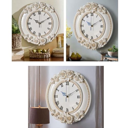 Horloge murale silencieuse en résine blanche au design moderne - 4