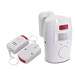 Mengshen Infrared Motion Sensor Alarm - Burglar Alarm with 2 Remote Controls, Suitable for Home/Garages/Shops, H88