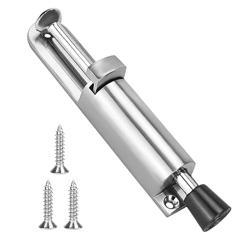 Jortmrd Arrêt de Porte avec Commande au Pied Réglable, Butée de Porte Ressort avec Vis, Butoir de Porte Sol, Bloque Porte Sol en Alliage de Zinc, Convient à l'intérieur et l'extérieur