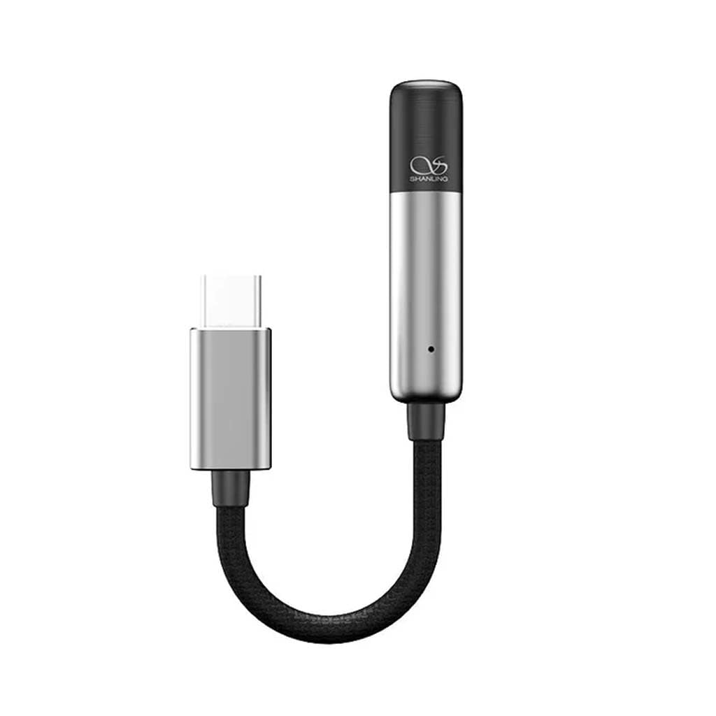 SHANLING UA MINI Portable USB DAC & Headphone Amplifier, Type-C DAC Interface to 3.5mm Jack, Hi-Res Audio 32bit/384kHz PCM and DSD256 Audio Signal Processing with RGB LED Indicator for Active Bitrate