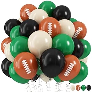 Football Balloons, 12 Inch Dark Gre...