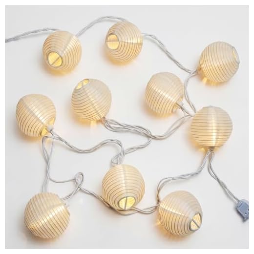 SUNSGNE 8.5Ft Cute White Lantern String Lights:10 Mini Oriental Style White Lanterns Plug in Home & Garden Decorative Lights for Indoor/Outdoor Patio Party Wedding Bedroom Bistro Bar