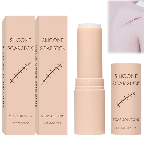 Silicone Scar Stick,2pcs Gel de Silicona para Cicatrices,Barra Silicona para Cicatrices,Scare Silicona Palo,Silicona for Rostro y Cuerpo,Soluciones Cicatrices y Remodelas Piel,5.7g