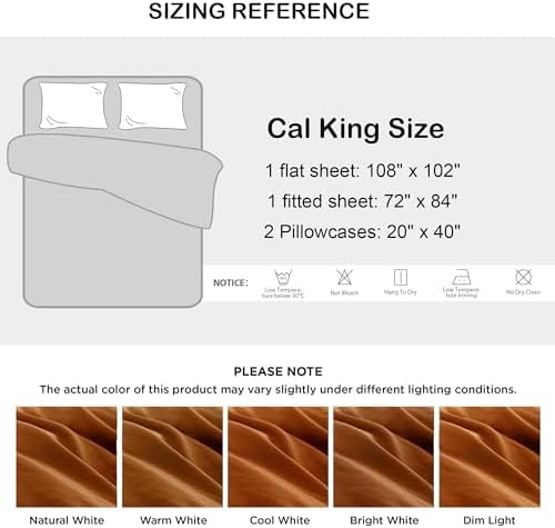 Miniatura 5 de Talasily Juego de sábanas de lino tamaño Queen, mezcla de lino y algodón, juego de 4 piezas suave y transpirable para todas las estaciones, color