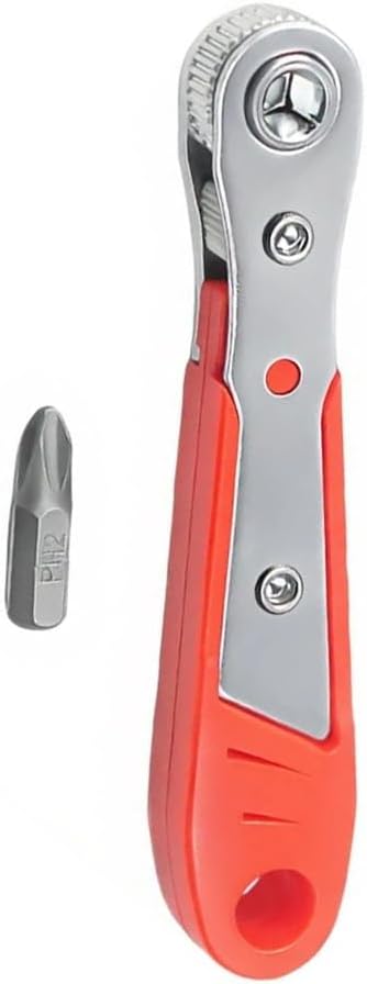 Mini Ratchet Wrench,Right Angle Phillips Magnetic Screwdriver for Tight Spaces with 1/4" Drive High Torque Offset Reversible Mini Ratchet Offset Screwdriver for Tight Areas （1 Pc Ratchet Wrench）