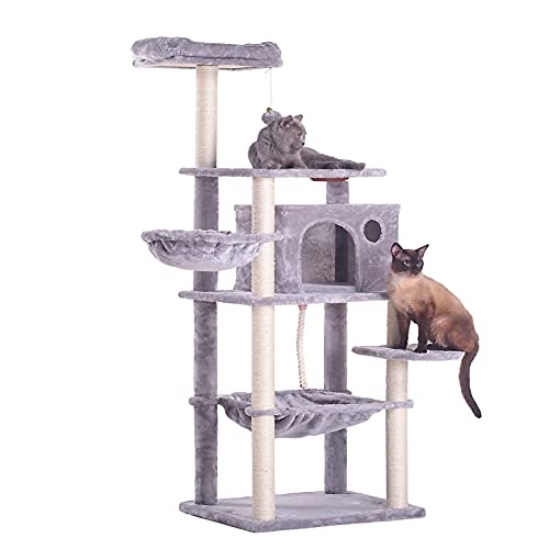 cat tree with 2 hammocks