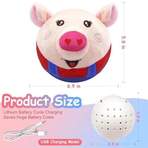 Image of Dancing Piggy Ball - Singing & Wiggling Plush Toy for Babies | Soft Machine-Washable Interactive Electronic Piglet with Music & Motion | Light-Up Musical Toy for 6M+ Toddlers & Kids |