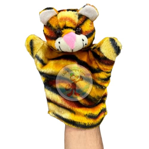 Image of Tiger Hand Puppet | Animal Hand Puppets Toys | Puppetz Animals | Interactive Puppets Plush Toy | Storytelling Role Play Teaching for Kids