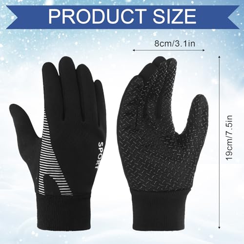 Image of Suhine 9 Pairs Kids Winter Gloves Warm Anti Slip Waterproof Gloves Cold Weather Touchscreen Gloves Warm Sport Mitten for Boys Girls 6-13 Years, Black