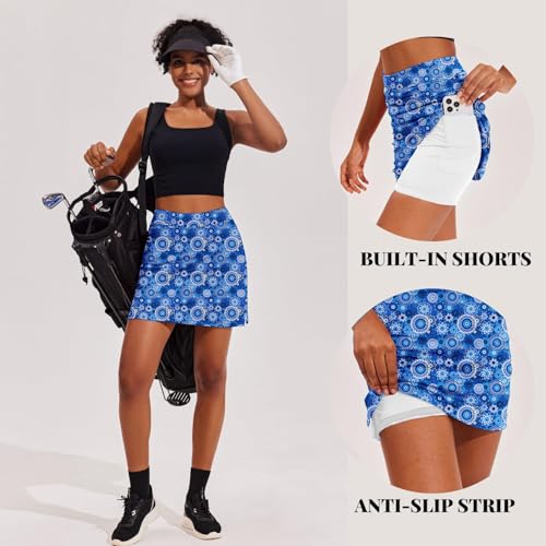 Image of Ekouaer 16 inch Golf Skorts for Woman with Inner Pockets Silicone Grippers Tennis Skirt Quick Dry Athletic Pickleball Skort