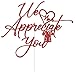 Red Glitter We Appreciate You Cake Topper, Thank You For All You Do Appreciation Decorations, Nurse/Doctor Appreciation Party Decorations Supplies