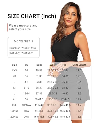 Image of Daci Womens Tankini Swimsuits with Skirt - Two Piece Tummy Control Bathing Suits High Neck Swimwear