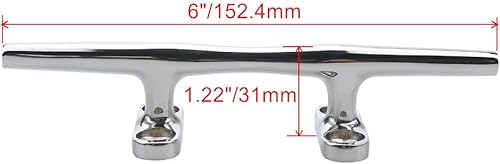 Miniatura 3 de MIZUGIWA Boat Cleats 316 Stainless Steel Dock Cleats for Boat,4 Inch 5 Inch 6 Inch 8 Inch,Marine Cleats,Open Base Cleats,Rope Cleat with Fasteners