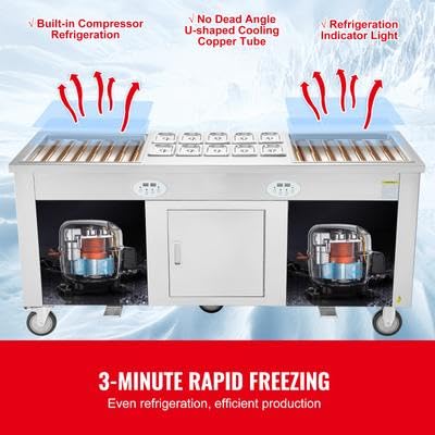 Happybuy Fried Ice Cream Roll Machine, 2Pcs 17.7