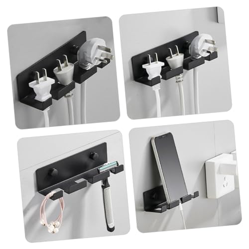 Organizador de cables para pared, gancho de aluminio negro miniatura 4