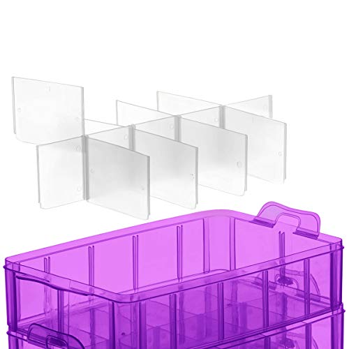 Image of LifeSmart Stackable Bead Storage Organizer Box | DIY Art Craft Case Storage with Adjustable Compartments | Small Plastic Containers with Dividers for Toys, Jewelry, Fishing Tackles and Sewing Supplies