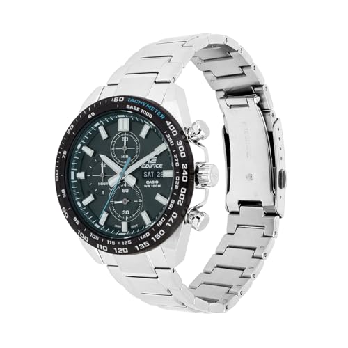 Casio Edifice EFR-574DB-3AVUDF Green Analog Dial Silver Stainless Steel Band Men's Watch Chronograph 100M Water Resistant ED595 - Image 7