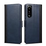 Xperia 5 III ケース 手帳型 SO-53B SOG05 A103SO 手帳型ケース Xperia 5 III 手帳型ケース SO-53B ケース Rssviss エクスぺリア 5 マークスリー ケース A103SO 手帳型 Xperia 5 III スマホケース sog05 ケース 手帳型 カードポケット付き 全面保護 衝撃吸収 Xperia 5 III so-53b 財布型 サイドマグネット スタンド機能付き Xperia 5 III 専用ケース 6.1inch ダークブルー