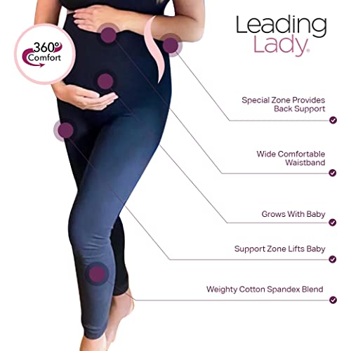 Leading Lady Seamless Maternity Leggings - Over The Belly Pregnancy Leggings For Women - Extra Support And Comfort (Black, L) #TOP4