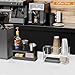 Beego 4-Compartment Cup Holder for Countertop - 2-Tier Black Acrylic Cup Dispenser Coffee Station Paper Cup and Lid Organizer Condiment Storage for Restaurant Breakroom Kitchen Bar Accessories