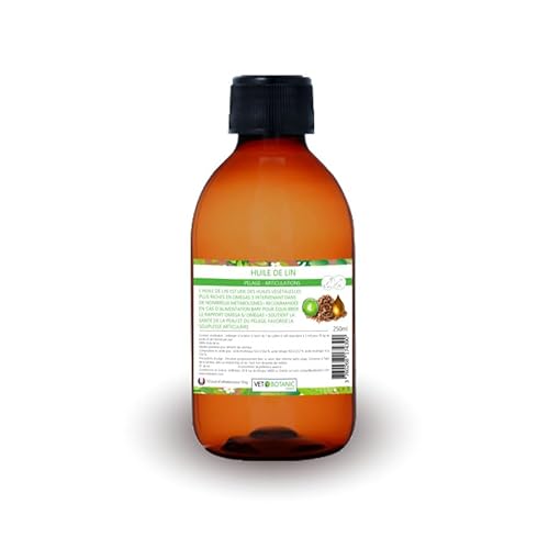 Huile de Lin Chiens et Chats, Souplesse Articulaire et Santé du Pelage, 250ml