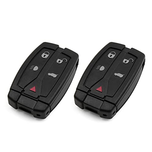 X AUTOHAUX 2pcs 5 Buttons Uncut Insert Key Fob Keyless Entry Remote Control Key Case Shell for Land for Rover Freelander Discovery 2 Replacement 3043A-TX9