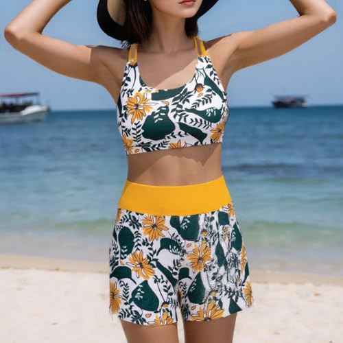 Tankini push-up 3 pièces galbant pour masquer le ventre