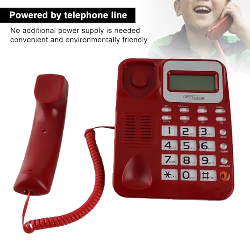 Teléfono Fijo con Cable y Grabadora, Botones Grandes, ID Llamadas miniatura 2