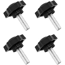 Litoexpe 4 Pack M8 x 30mm Thread Replacement Star Hand Knob Tightening Screw, Black Hand Tightening Knob