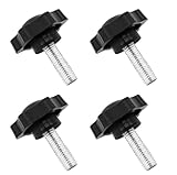 Litoexpe 4 Pack M8 x 30mm Thread Replacement Star Hand Knob Tightening Screw, Black Hand Tightening Knob