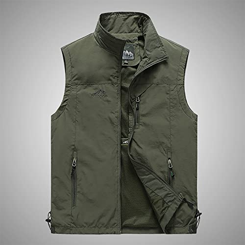 Ymosrh Men's Down Vest Puffer Vest Winter Outdoor Zipper Sleeveless Warm Puffey Jacket Vest, XL-4XL2