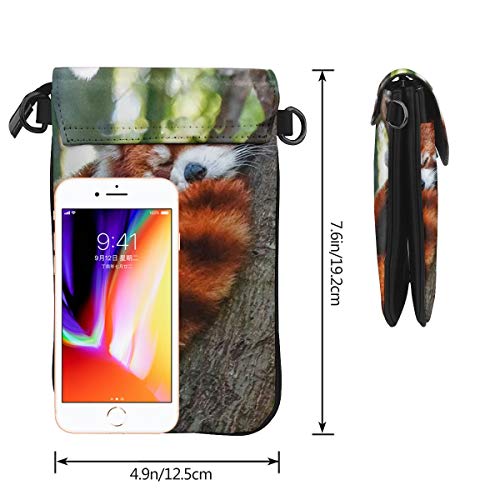 YongColer Fashion Small Cellphone Crossbody Shoulder Bag Sleeping Red Panda Cell Phone Purse Wallet Lightweight Roomy Pockets Smartphone Bag For Women Girls Teens2