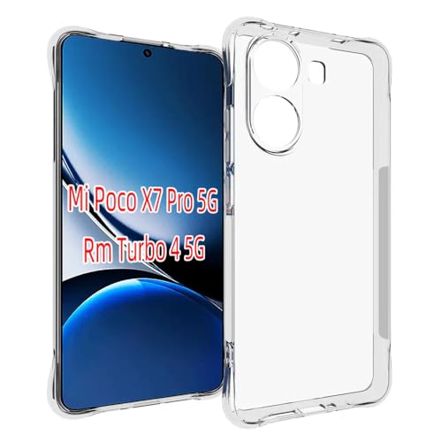Image of for [Poco X7 Pro] Case,[Poco X7 Pro] Phone Back Case Cover Clear Transparent Corners TPU Shock-Absorption Flexible Cell Phone Cover for [Poco X7 Pro] - Transparent