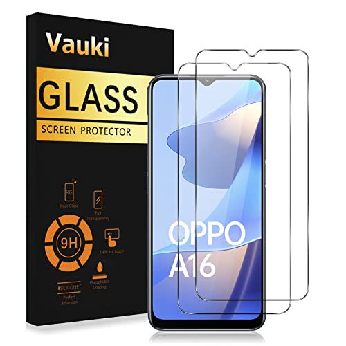 Vauki 2 Unidades, Protector de Pantalla para Oppo A16/A16s/A54s, Película Protectora de Vidrio Templado para Oppo A54s, 0,33 mm Ultrafina Transparente Antiarañazos Antihuellas Sin Burbujas [6.52"] Cover
