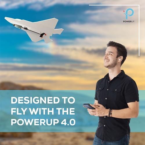 Image of POWERUP 4.0 F-22 Jet Airplane Kit Smartphone App Controlled RC Plane Motor | DIY Outdoor Stem Project for Aviation Makers. Premium Gift Pack for Experienced Hobbyist Pilots. Cool Tech RC Airplane Gadget