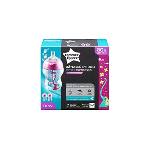Mamadeira Tommee Tippee Advanced Anti-cólica 90Z/260ml 2 Un. Rosa - 522818, Multilaser, Rosa