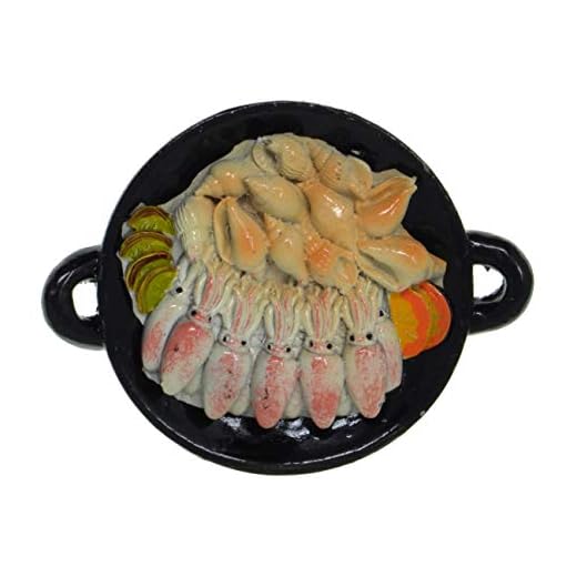 Skaldjur Paella Kylskåpsmagnet Magnetisk klistermärke Spanien Kylmagnet Ris av Spanien 3D kylmagnet Magnetiskt märke krabba fisk räka