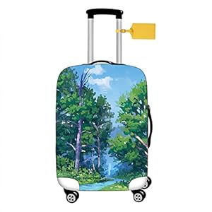 FANSU Reisbagagehoes Elastische koffer Trolley Case Cover voor bagage op wielen – Wasbaar Stofdicht Anti-Kras – Comics Stijl Reizen Business Koffer Covers, Straat, M(22-25in)