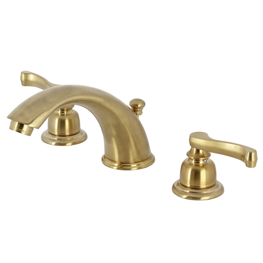 Kingston Brass KB8967FL 20,3 cm Yaygın Lavabo Musluğu, Perakende Açma, Fırçalanmış Nikel/Cilalı Krom, 12,7 cm Çıkış Erişimi