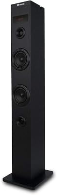 NGS Sky Charm – Torre de Sonido Bluetooth 50 W con Mando a Distancia, Entrada Óptica para TV, Puerto USB, Radio FM y Entrada AUX IN, Compatible con TV, Color Negro