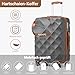 British Traveller Hartschalenkoffer Mittelgroß 64 x 43 x 26.5 cm, Reisekoffer aus ABS + PC mit TSA-Schloss, Koffer Trolleys mit 4 Rollen für Reisen und Business, Grau