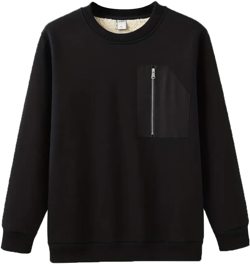 Men's Big and Tall Sherpa Sweatshirts Fleece Pullover Plus Size Tops Crewneck Xl-9Xl Winter Jumper