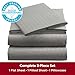 Mellanni Twin XL Sheets Set - 3 PC Iconic Collection Bedding - Hotel Luxury, Extra Soft, Cooling Bed Sheets - Wrinkle, Fade, Stain Resistant (Twin Extra Long, Striped Gray/Silver)